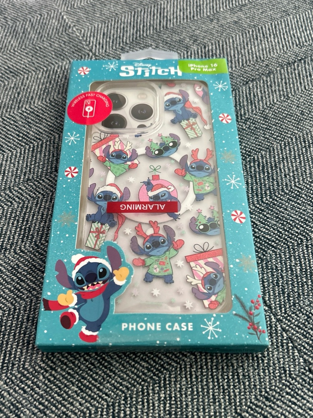 Disney Stitch Christmas Themed iPhone 16 Pro Max Case - New